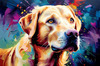 Artistic Expressive Labrador Retriever Face Art Print