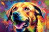 Artistic Expressive Labrador Retriever Face Art Print