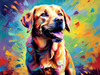 Artistic Expressive Labrador Retriever Face Art Print