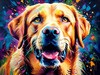 Artistic Expressive Labrador Retriever Face Art Print