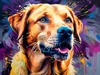 Artistic Expressive Labrador Retriever Face Art Print