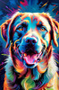 Artistic Expressive Labrador Retriever Face Art Print