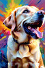 Artistic Expressive Labrador Retriever Face Art Print