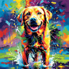 Artistic Expressive Labrador Retriever Face Art Print
