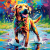 Artistic Expressive Labrador Retriever Face Art Print