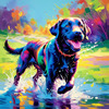 Artistic Expressive Labrador Retriever Face Art Print