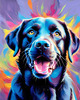 Artistic Expressive Labrador Retriever Face Art Print