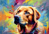 Artistic Expressive Labrador Retriever Face Art Print