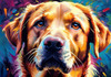 Artistic Expressive Labrador Retriever Face Art Print