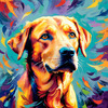 Artistic Expressive Labrador Retriever Face Art Print
