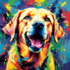 Artistic Expressive Labrador Retriever Face Art Print