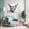 Expressive Sphynx Cat Living Room Demo