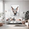 Expressive Sphynx Cat Living Room Demo