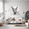Expressive Sphynx Cat Living Room Demo