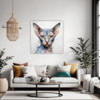 Expressive Sphynx Cat Living Room Demo
