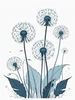 Abstract Tranquil Dandelions Against Soft Blue Sky Art Print