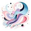 Fluid Motion Geometric Abstraction Artwork