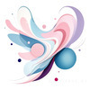 Fluid Motion Geometric Abstraction Artwork