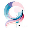 Fluid Motion Geometric Abstraction Artwork