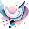 Fluid Motion Geometric Abstraction Artwork