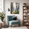 Foggy Spruce Forest Living Room Demo