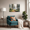 Foggy Spruce Forest Living Room Demo