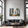 Foggy Spruce Forest Living Room Demo