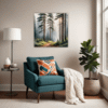 Foggy Spruce Forest Living Room Demo