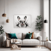 French Bulldog Abstract Living Room Demo