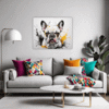 French Bulldog Abstract Living Room Demo