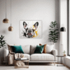 French Bulldog Abstract Living Room Demo