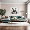 French Bulldog Abstract Living Room Demo