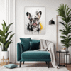 French Bulldog Abstract Living Room Demo