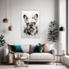 French Bulldog Abstract Living Room Demo