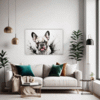 French Bulldog Abstract Living Room Demo