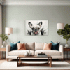 French Bulldog Abstract Living Room Demo