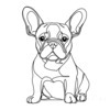 Minimalist Line Art of Sitting French Bulldog with Head Tilted