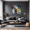 Friendly Labrador Retriever Living Room Demo