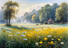 Frost-Kissed Meadow with Crystalline Grass at Dawn Landscape Art