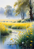 Frost-Kissed Meadow with Crystalline Grass at Dawn Landscape Art