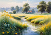 Frost-Kissed Meadow with Crystalline Grass at Dawn Landscape Art