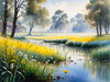 Frost-Kissed Meadow with Crystalline Grass at Dawn Landscape Art