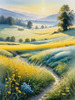 Frost-Kissed Meadow with Crystalline Grass at Dawn Landscape Art