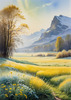 Frost-Kissed Meadow with Crystalline Grass at Dawn Landscape Art