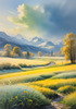 Frost-Kissed Meadow with Crystalline Grass at Dawn Landscape Art