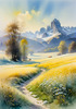 Frost-Kissed Meadow with Crystalline Grass at Dawn Landscape Art