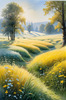Frost-Kissed Meadow with Crystalline Grass at Dawn Landscape Art