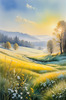 Frost-Kissed Meadow with Crystalline Grass at Dawn Landscape Art