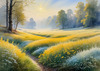Frost-Kissed Meadow with Crystalline Grass at Dawn Landscape Art