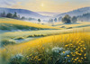 Frost-Kissed Meadow with Crystalline Grass at Dawn Landscape Art